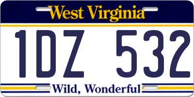WV license plate 1DZ532