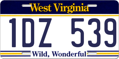 WV license plate 1DZ539