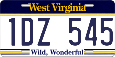 WV license plate 1DZ545