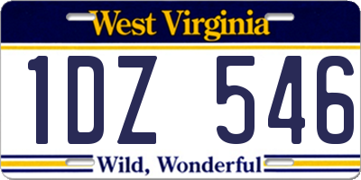 WV license plate 1DZ546
