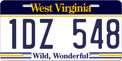 WV license plate 1DZ548