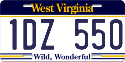 WV license plate 1DZ550