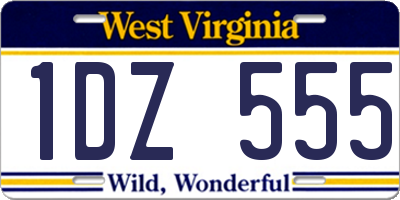 WV license plate 1DZ555