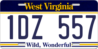 WV license plate 1DZ557