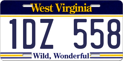WV license plate 1DZ558