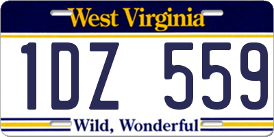 WV license plate 1DZ559
