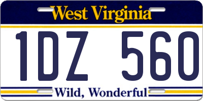 WV license plate 1DZ560
