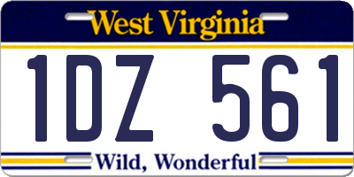 WV license plate 1DZ561