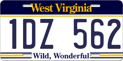 WV license plate 1DZ562