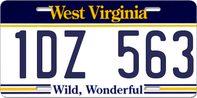 WV license plate 1DZ563