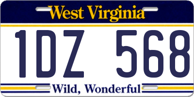 WV license plate 1DZ568