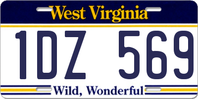 WV license plate 1DZ569