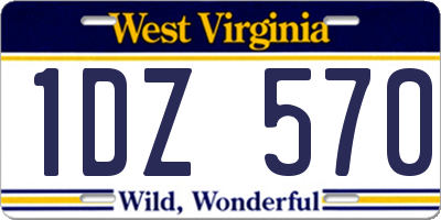 WV license plate 1DZ570