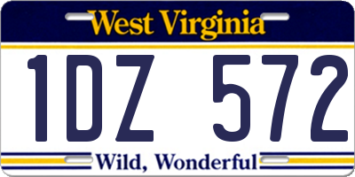 WV license plate 1DZ572