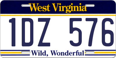WV license plate 1DZ576