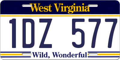 WV license plate 1DZ577