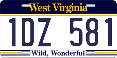 WV license plate 1DZ581
