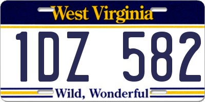 WV license plate 1DZ582