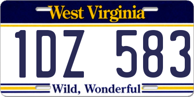 WV license plate 1DZ583