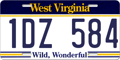 WV license plate 1DZ584