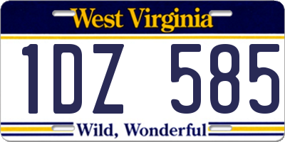WV license plate 1DZ585
