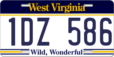 WV license plate 1DZ586