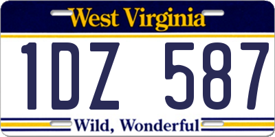 WV license plate 1DZ587