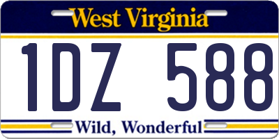 WV license plate 1DZ588