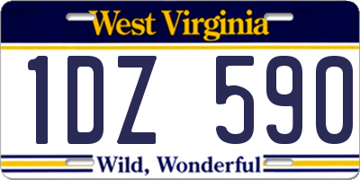 WV license plate 1DZ590