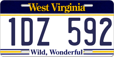WV license plate 1DZ592