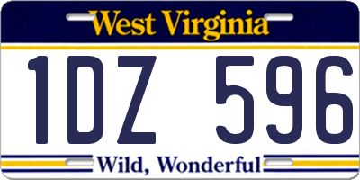 WV license plate 1DZ596