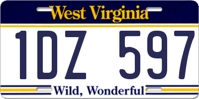 WV license plate 1DZ597