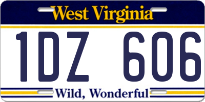 WV license plate 1DZ606