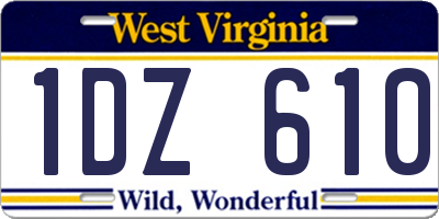 WV license plate 1DZ610