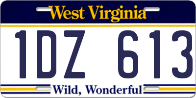 WV license plate 1DZ613