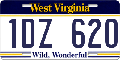 WV license plate 1DZ620