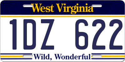 WV license plate 1DZ622