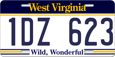WV license plate 1DZ623
