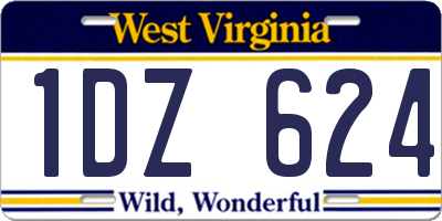 WV license plate 1DZ624