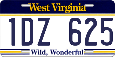 WV license plate 1DZ625