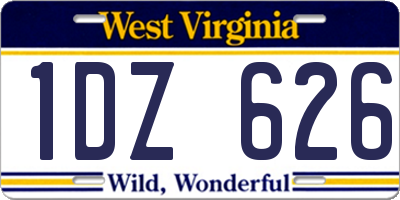 WV license plate 1DZ626