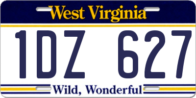 WV license plate 1DZ627