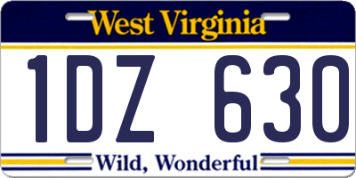 WV license plate 1DZ630