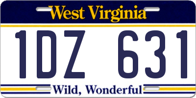 WV license plate 1DZ631