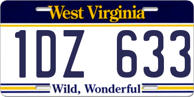 WV license plate 1DZ633