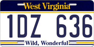 WV license plate 1DZ636