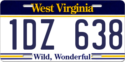 WV license plate 1DZ638