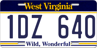 WV license plate 1DZ640