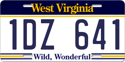 WV license plate 1DZ641