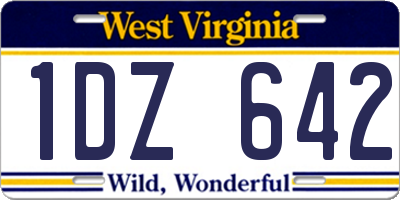 WV license plate 1DZ642